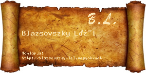 Blazsovszky Lél névjegykártya